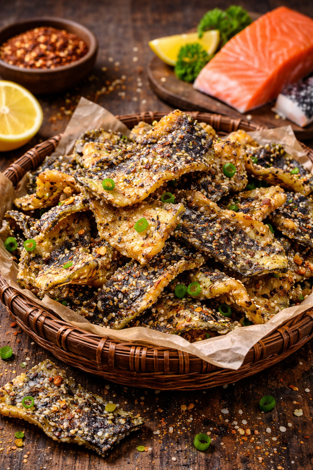 Snack da cá hồi chiên giòn