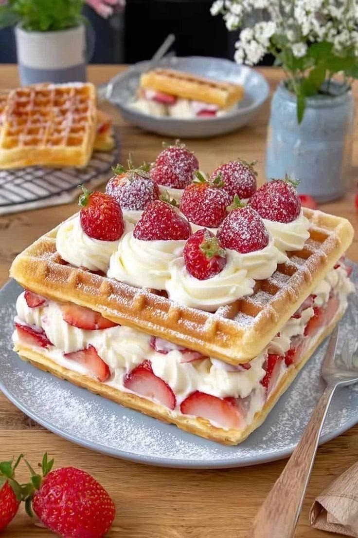 Bánh Waffle vị dâu